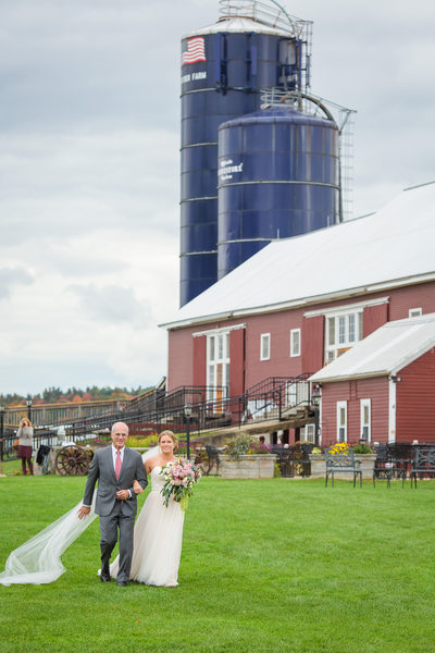 Bride and Father Boyden Farm