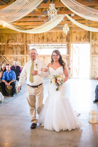 Franklin County Field Days barn wedding ceremony