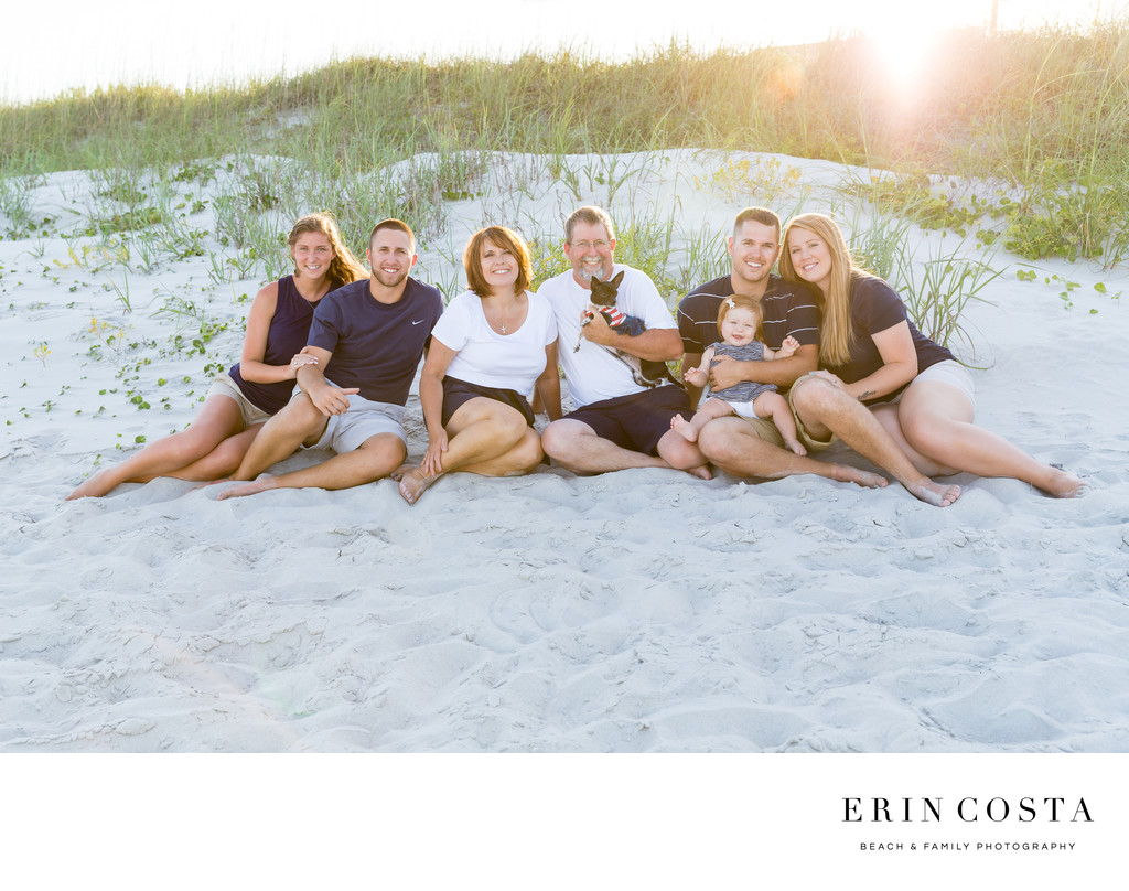 Sunset Family Portraits Topsail Beach