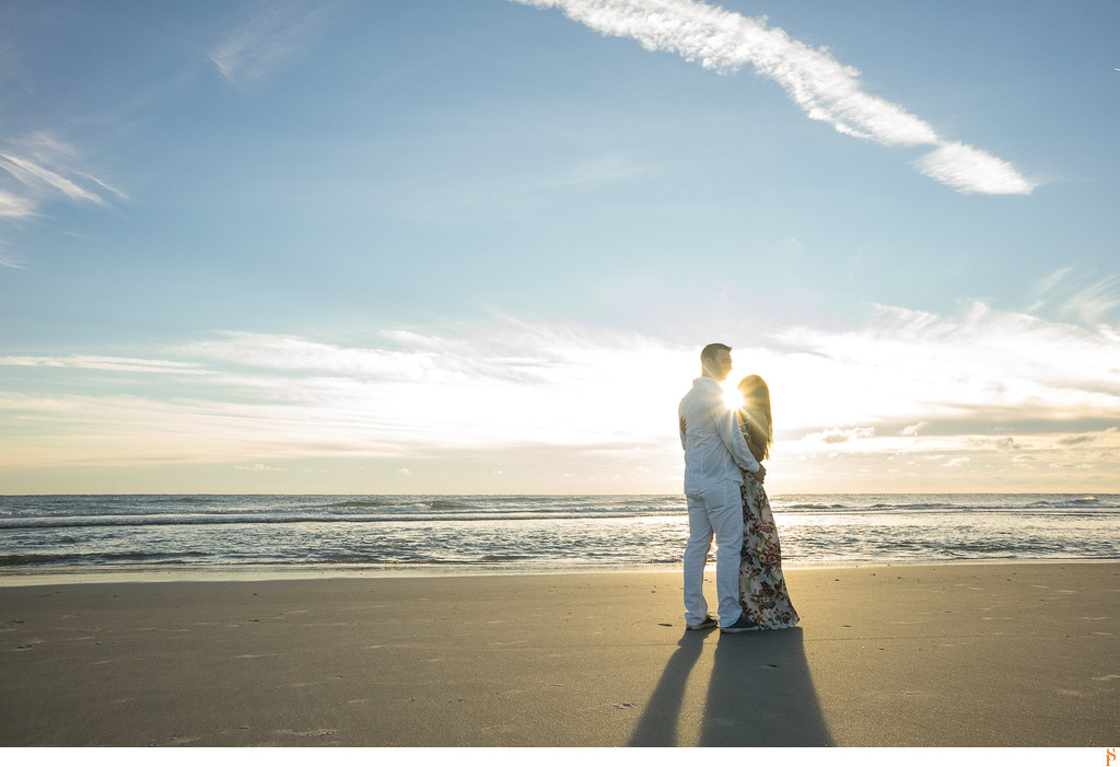 Sunrise at Jacksonville Beach for engagement photos with our couples. 