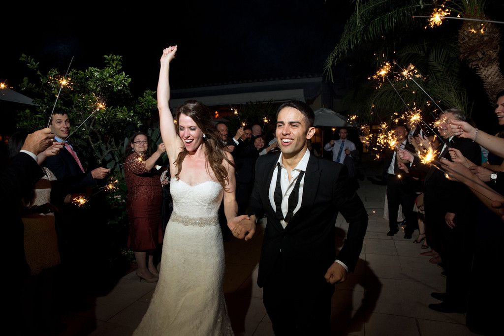 Brazilian Court Palm Beach Wedding Sparkler Exit Ambrosio Photography