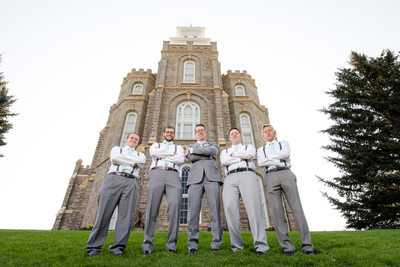 Groomsmen at Logan Utah Temple