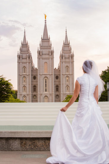 Salt Lake Temple Bridal Photograph