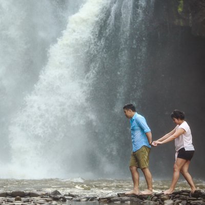 Bali Engagement in Waterfall