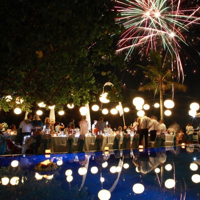 Fireworks Bali Beach Garden Wedding