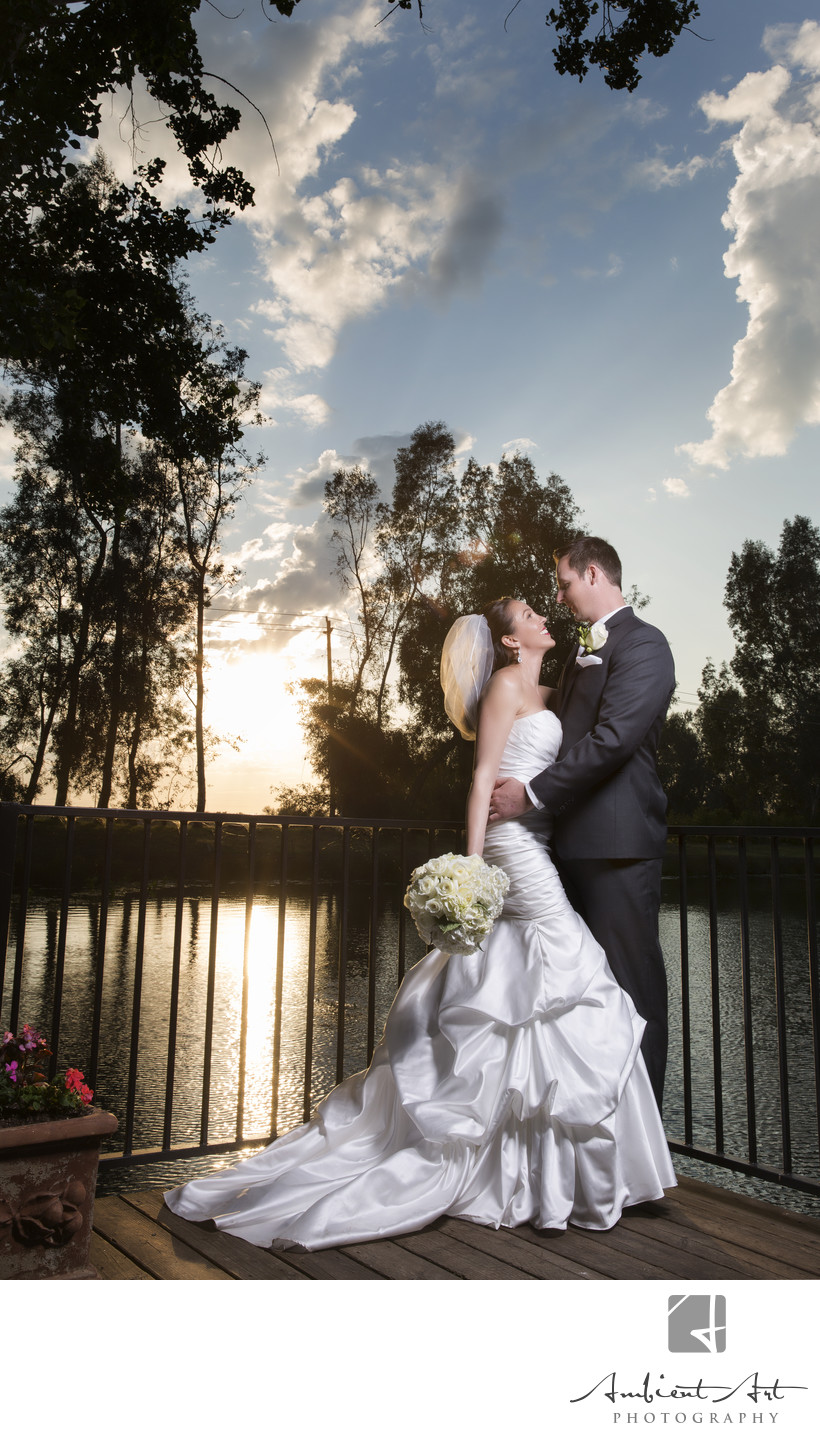 Bride and Groom enjoy the sunset. Wolf Lakes, Sanger 