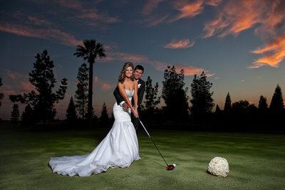 Golfing Wedding Couple, Copper River Country Club,