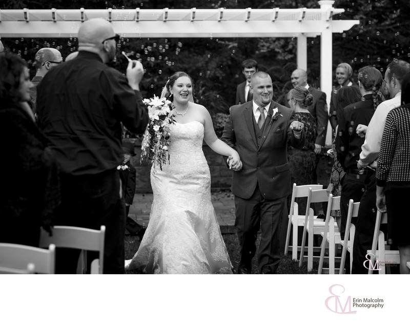 Bride and Groom Recessional, Settles Hill, Altamont NY