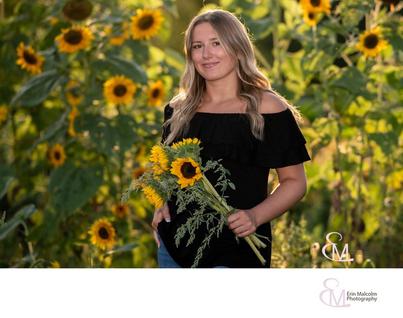 Sunflower field, Senior portraits, Mabee Farm