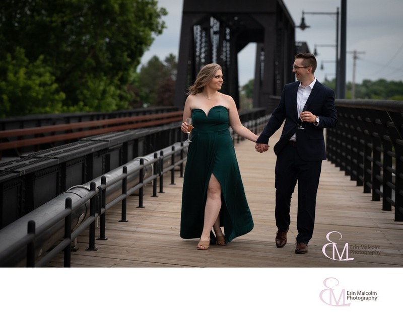 Engagement session, Peebles Island, Waterford NY, dressy