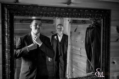 Groom getting ready shot w/father-in-law, Cambridge NY