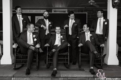 B/W groom/groomsmen photo, Erin Malcolm Photography