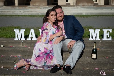 Champagne toast, surprise proposal, Saratoga State Park