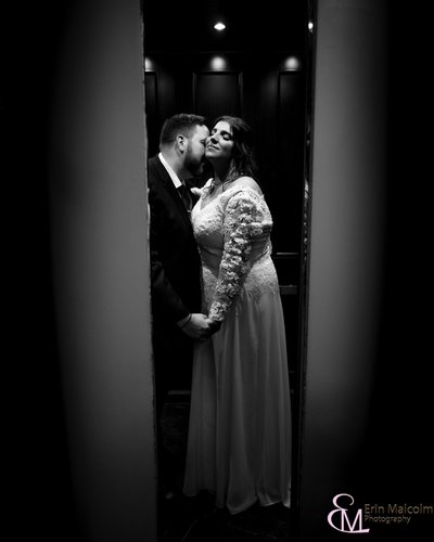 Black and white bridal portrait, Erin Malcolm Photography