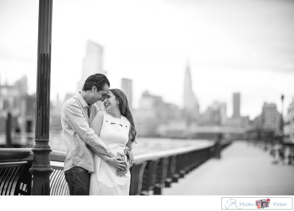 NYC Skyline Engagement Photos from Hoboken