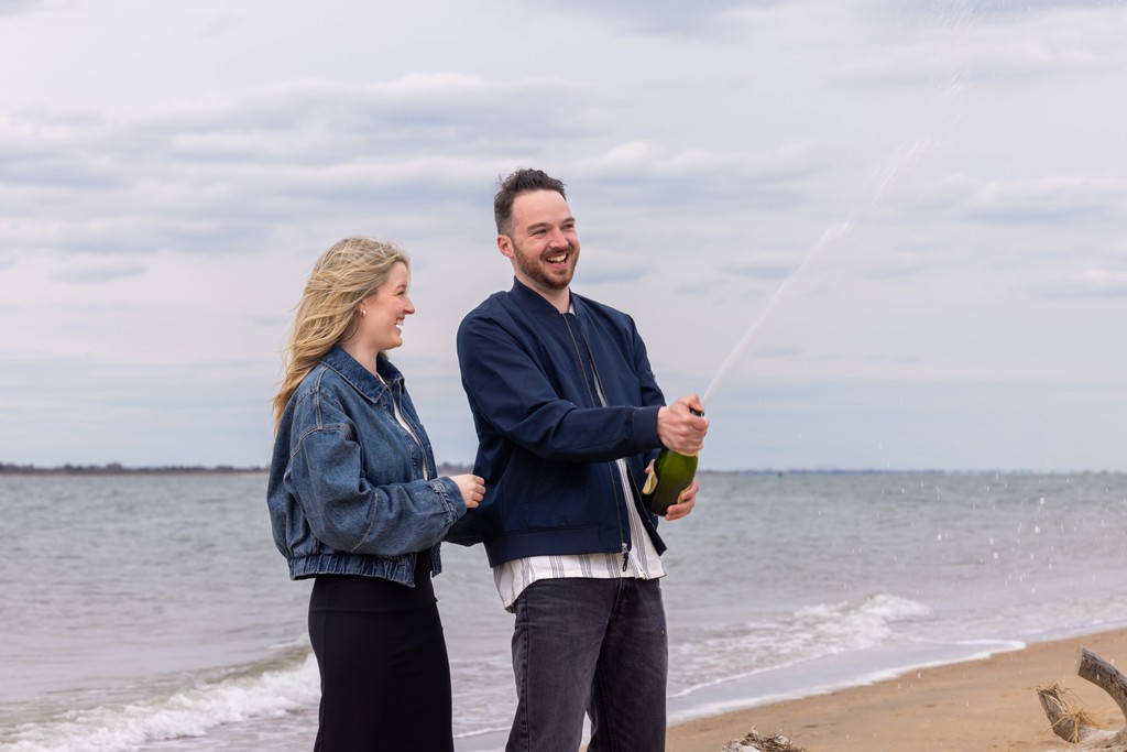 Long Island beach engagement photo session