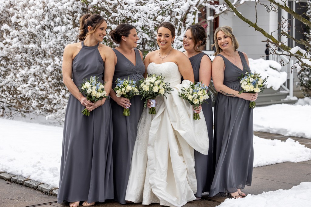 Beautiful bride tribe winter photo