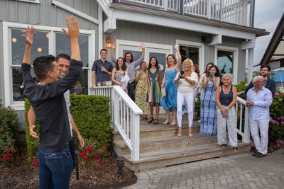 Hamptons surprise engagement party photographer