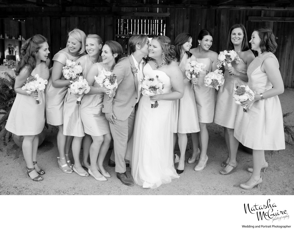 two brides with bridal party Best Photos Natasha McGuire Photography