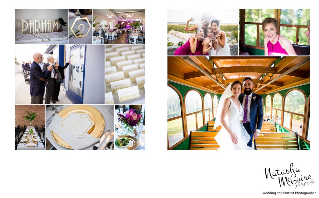 Wedding reception detail photos and trolley photos