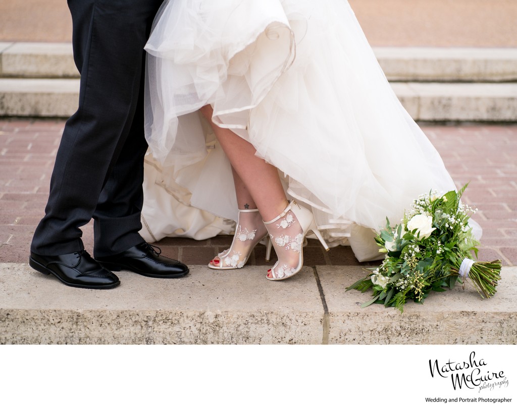 wedding shoes by st louis wedding photographer