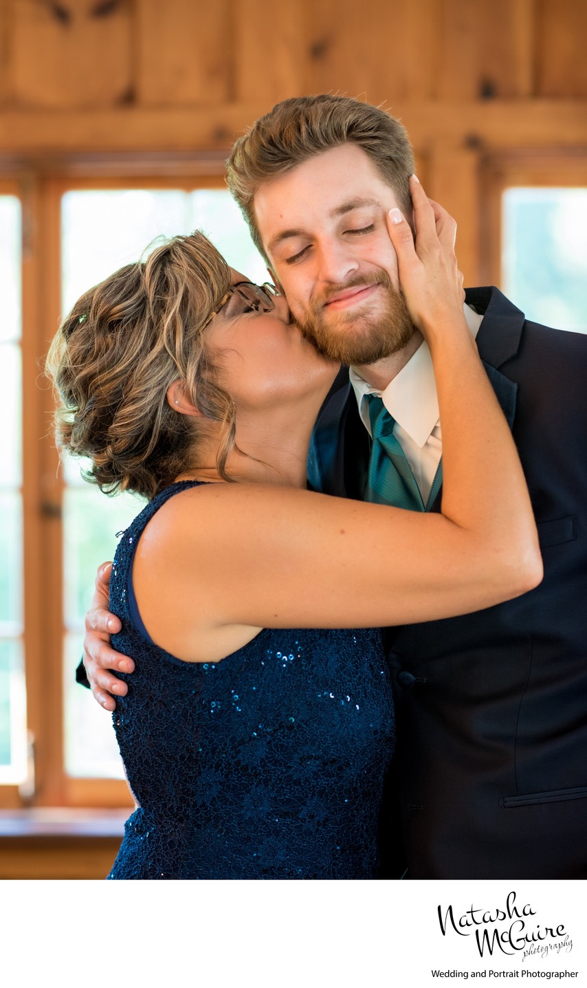 Mother and son photo before ceremony near St Louis, MO