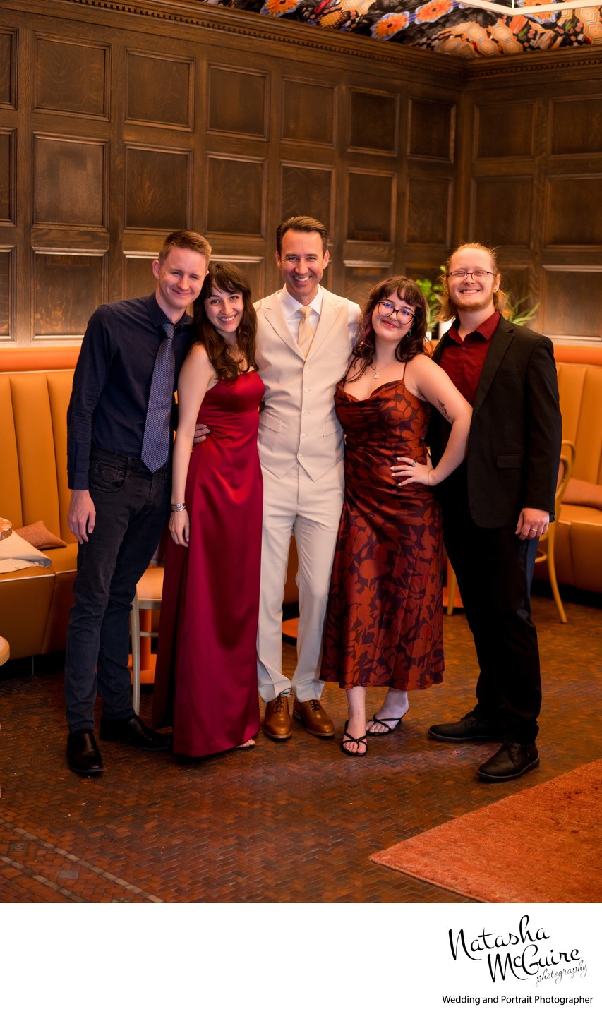 Groom with family before ceremony at 21c Hotel St Louis