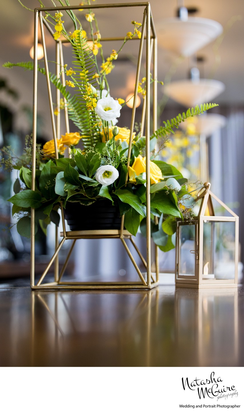 Bar area floral by Kirkwood Florist