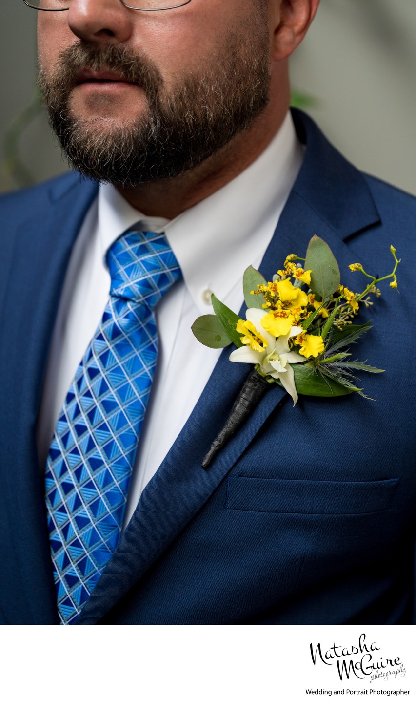 Summer boutonniere by Kirkwood Florist