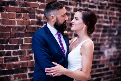 bride and groom by st louis wedding photographer