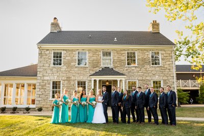 Stone House of St Charles wedding party