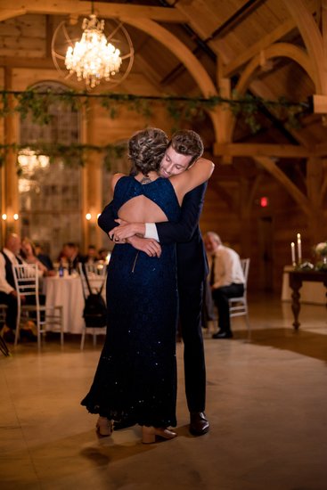 Mother and son dance at wedding reception St Charles