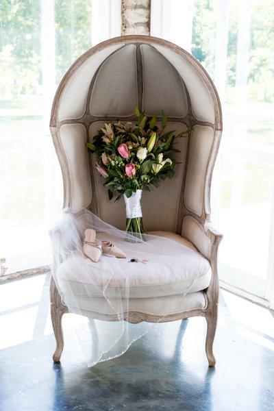 Bride's personal items at Stone House of St Charles