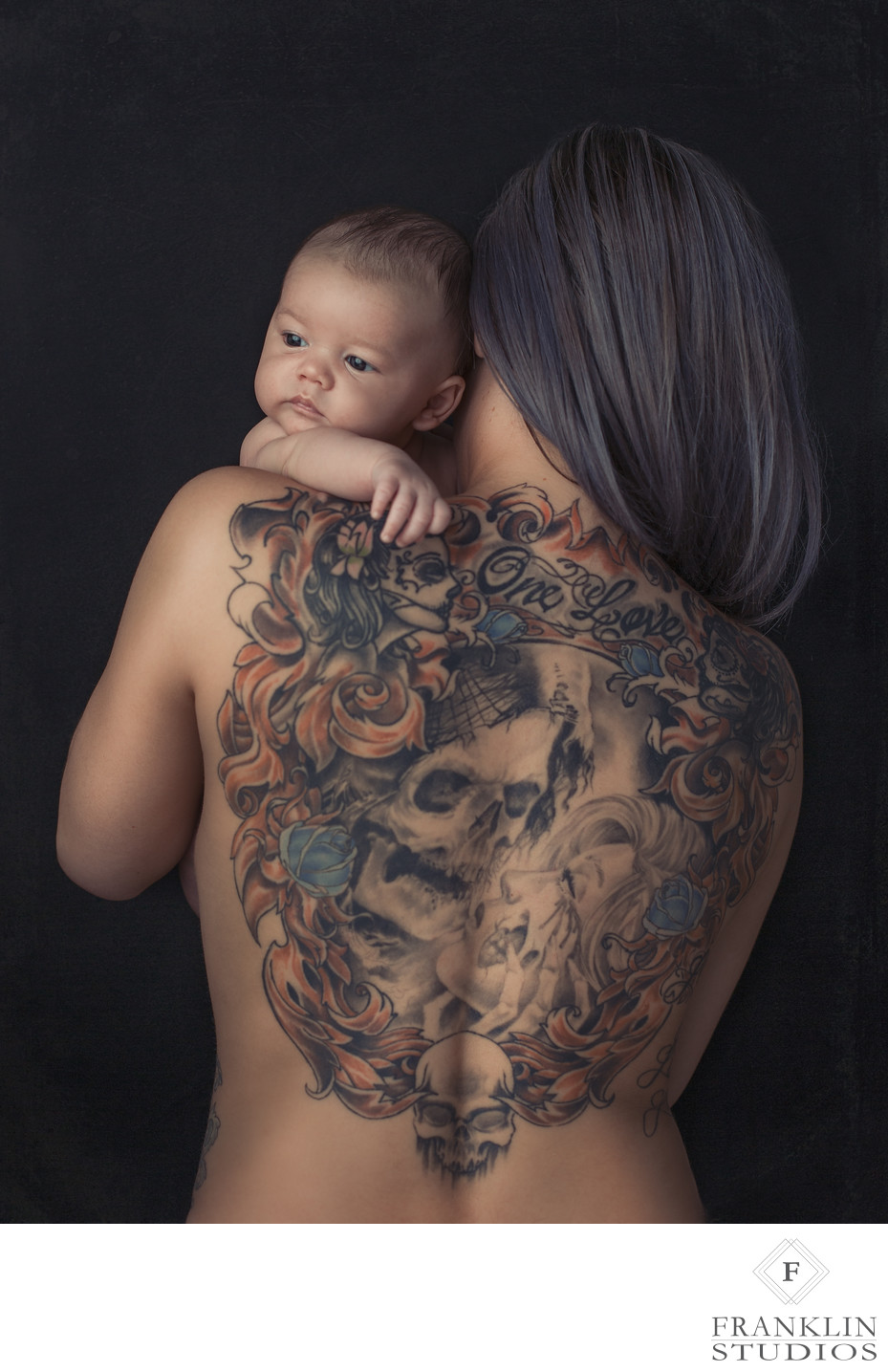 Portrait of Mom and Newborn Baby