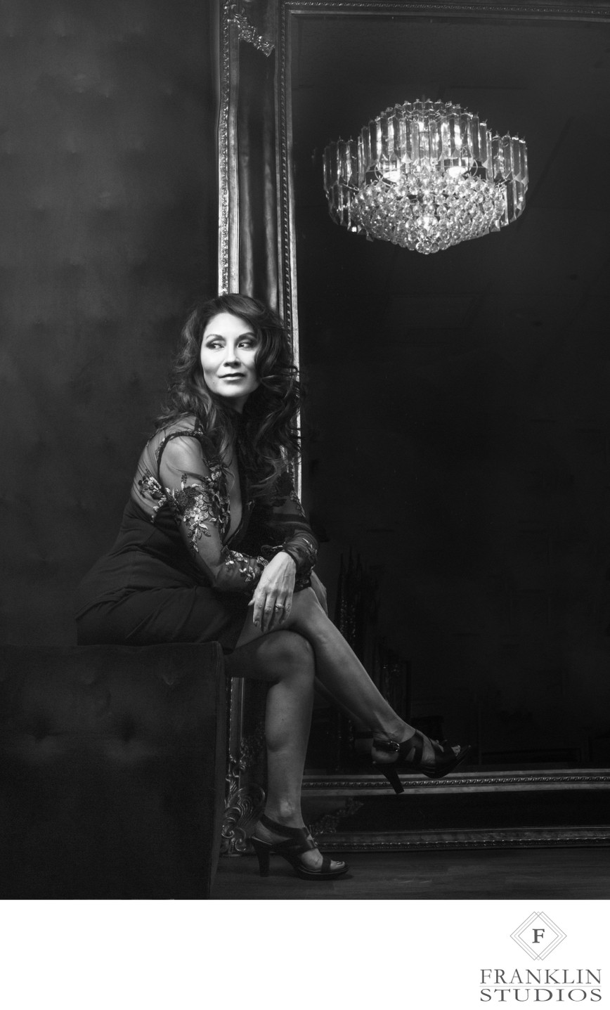 Modern Black & White Women's Portrait