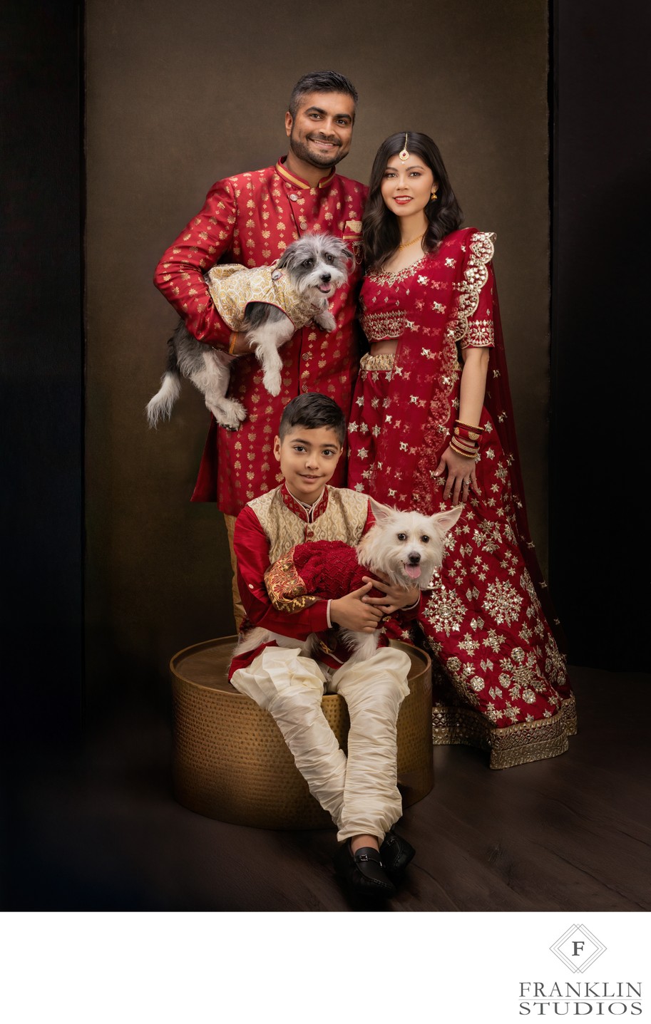 Studio Portraits for families who love their pets 