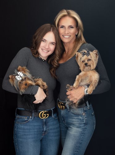 Mother and Daughter with Dogs