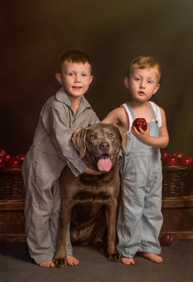 Photoshoot of Kids and Their Dogs