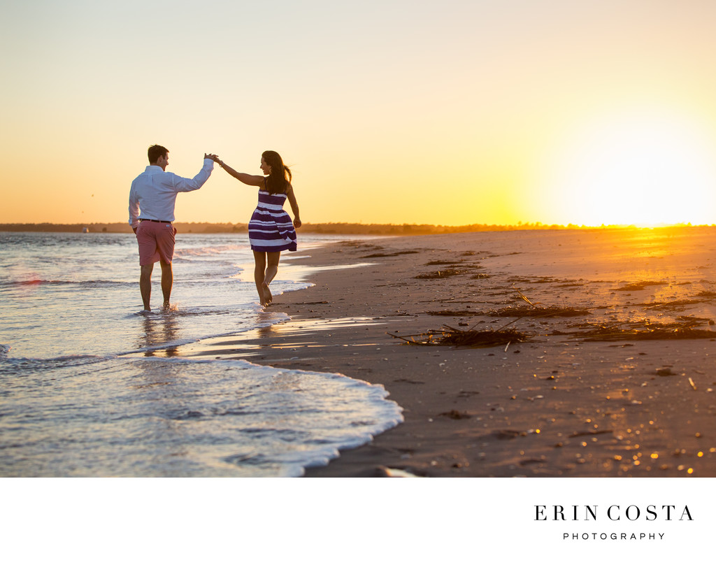 Wrightsville Beach Sunset Engagement Pictures