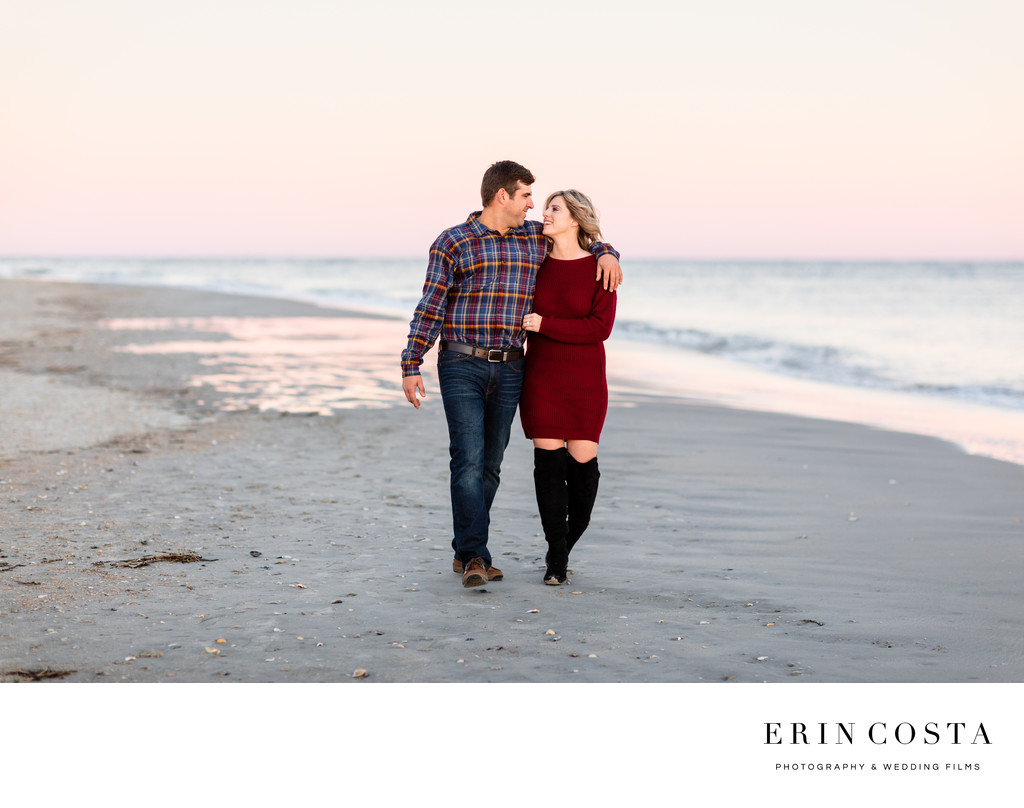 Fall Engagement Photos at Wrightsville Beach