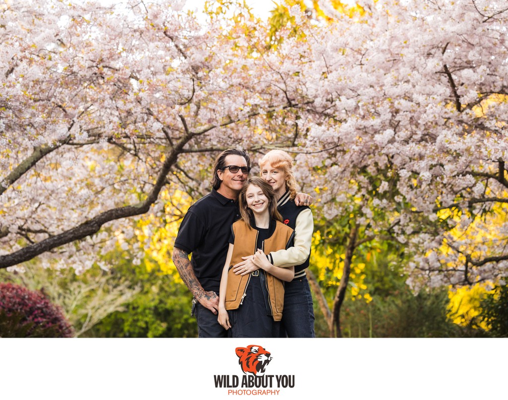 Berkeley cherry blossom family portrait photographer