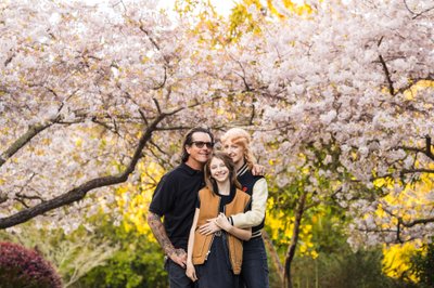 Berkeley cherry blossom family portrait photographer