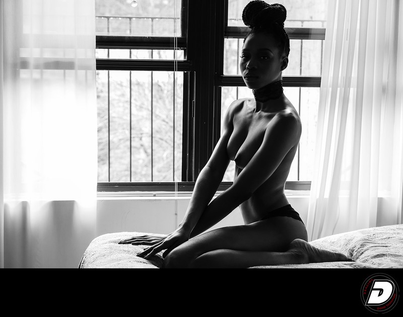 Nude Window Light Beautiful Black Body Woman Photo