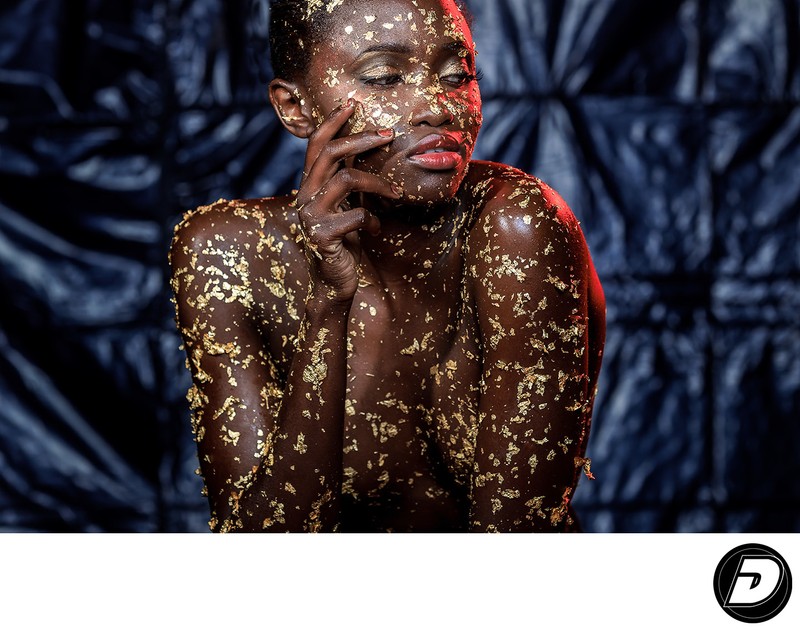 Harlem Photographer Gold Flakes Black Skin Photo