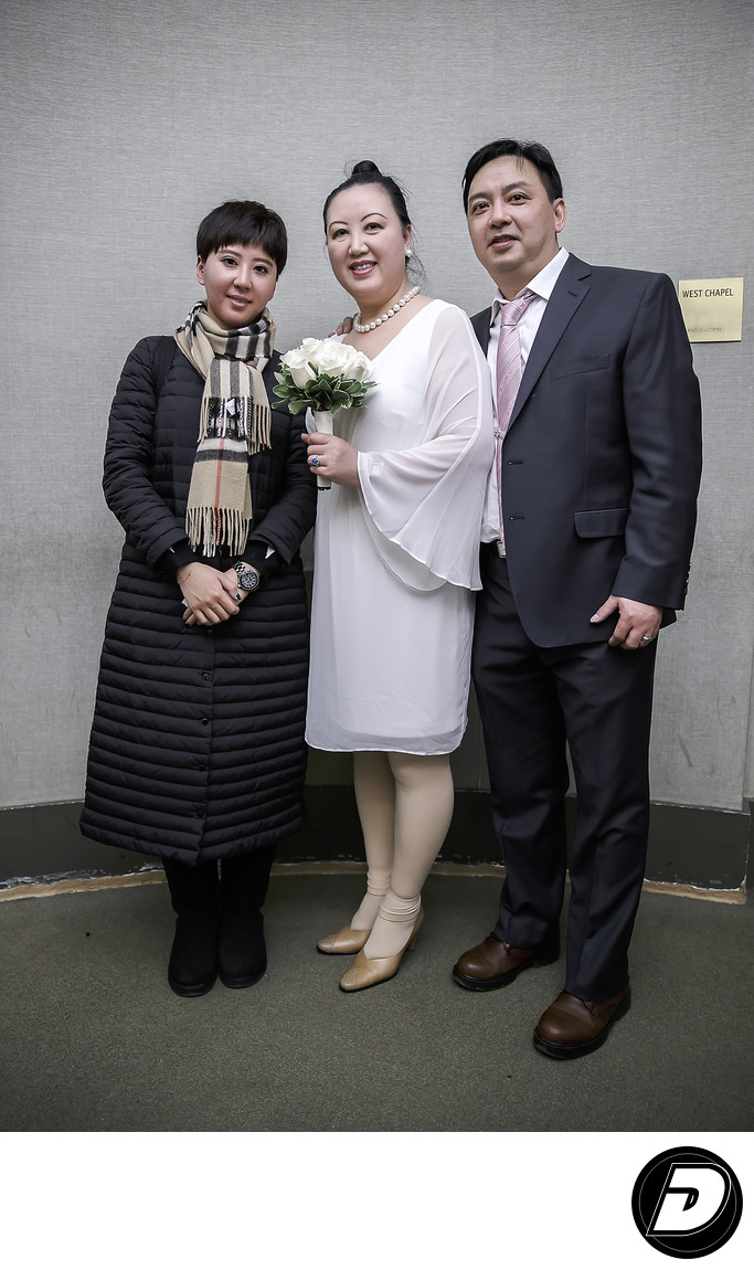 New York City Hall Asian Family Wedding Photo