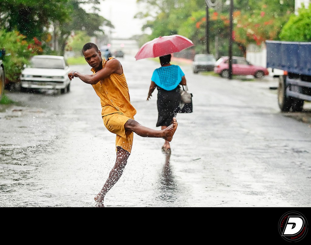 Guyana's Georgetown Middle Street Rain Fashion Photo 