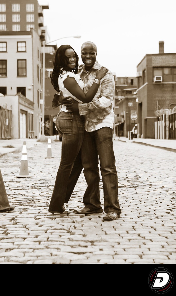 Brooklyn Engagement Cobblestone Street Photos