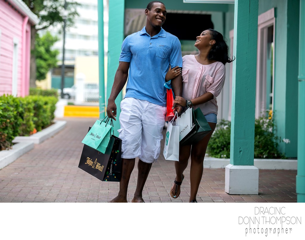 Shopping Couple Freeport Bahamas Advertising Photograph