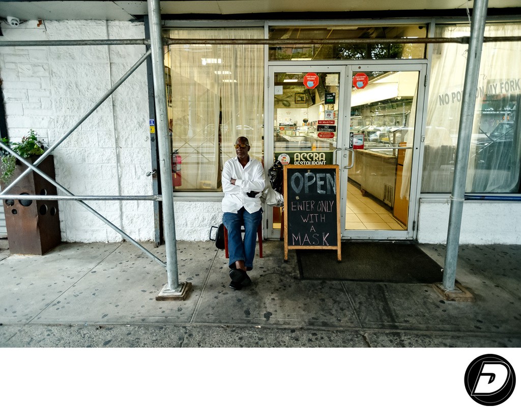 Harlem Accra Restaurant Door Man Photo