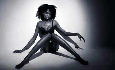 Spider Legs Woman Black & White Photo